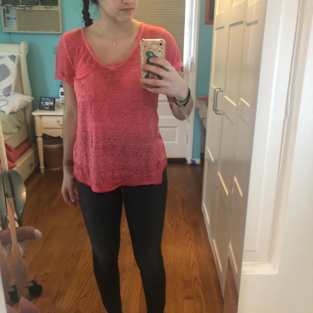 Pink t shirt with pocket